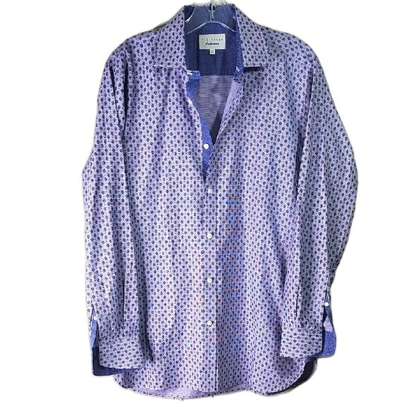 Ted Baker Shirt Button Front Long Sleeve Button Size Men's 15.5 32/33 - Picture 1 of 6